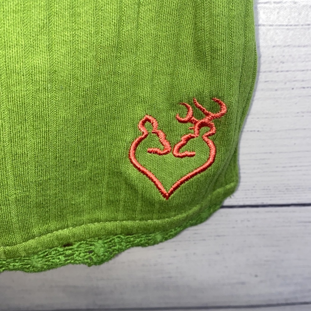 Browning Kelly green braided spaghetti strap tank top with lace detail on bottom - Picture 6 of 7